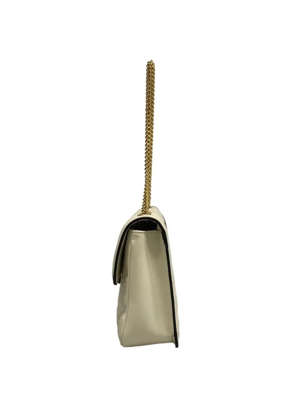 Gucci Shoulder Bag Deco Chain Ivory Leather